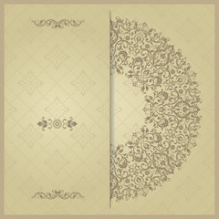 Vector lace pattern in Victorian style. Ornamental pattern for wedding invitations, greeting cards.