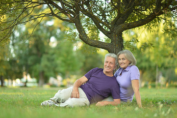 Fototapeta premium caucasian elderly couple