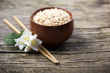Rice and jasmine flower