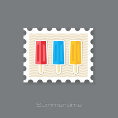 Ice Cream stamp. Summer. Vacation