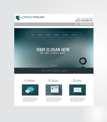 Minimal Website Home Page Design with Slider background and space for text in header and footer.