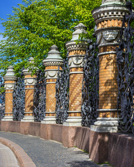 Fence of  the Mikhailovsky Garden. Saint Petersburg. Russia.