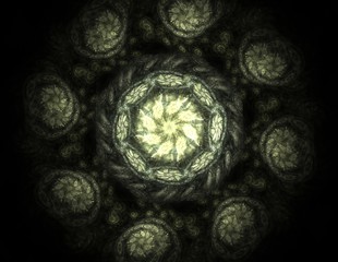 Geometry of Space series. Visually attractive backdrop made of conceptual grids curves and fractal elements suitable as element