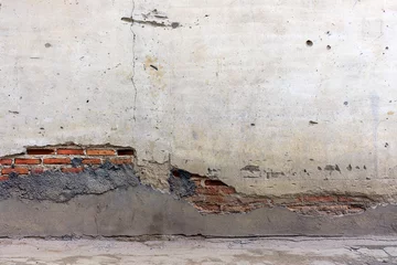 Papier Peint photo Graffiti old brick wall with cracks texture background