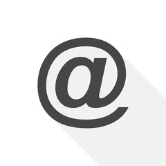 E-mail internet icon with long shadow