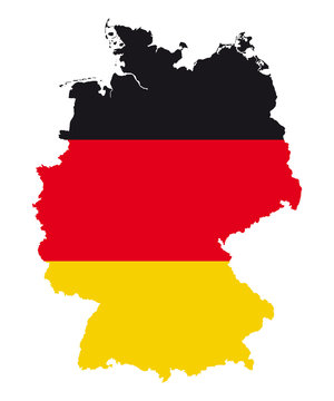 Deutschlandkarte in Flaggen Design, 