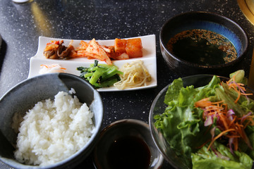 Raw Beef on hot coal(YAKINIKU is Japan)