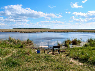 Fishing on the river Yaman, Ž&igrave;&ntilde;&ecirc; region, Russia