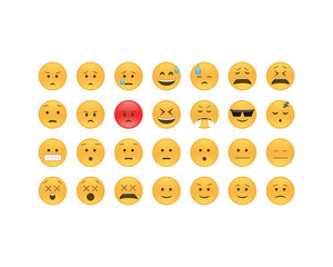  Emoticon vector. Emoji vector. Smile icon set.  Emoticon icon web - stock vector.