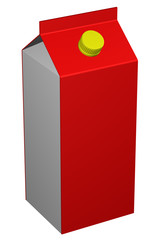 Carton of milk, isolated on white background.