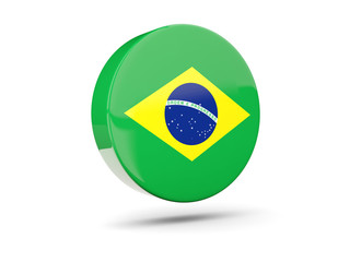 Round icon with flag of brazil