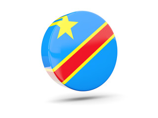 Round icon with flag of democratic republic of the congo