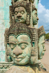 Fototapeta na wymiar Khmer statues in temple in Siem Reap, Cambodia