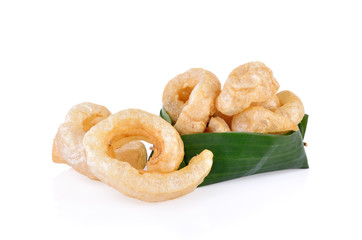Pork snack, Thai food isolated on a white background