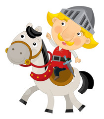 Fototapeta premium Cartoon scene on a horseman - isolated - illustration for children