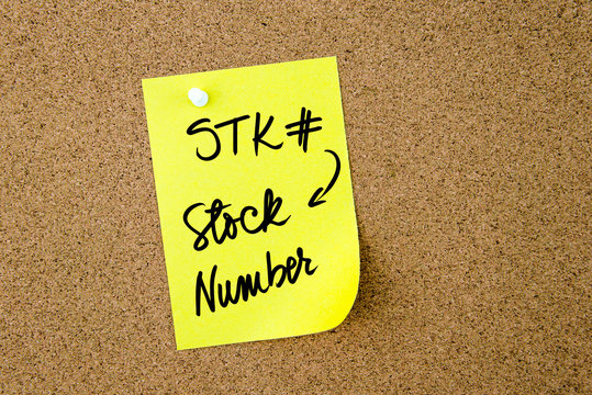 Stock Number written on yellow paper note