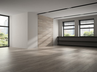 Interior of empty room 3D rendering