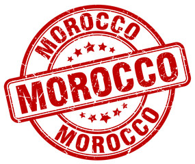 Morocco red grunge round vintage rubber stamp