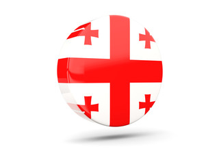 Obraz premium Round icon with flag of georgia
