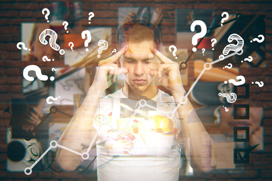 Young man searching for answers