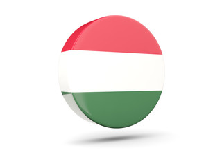 Round icon with flag of hungary