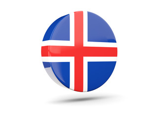 Round icon with flag of iceland