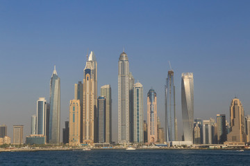 Fototapeta na wymiar towers of district Marina in Dubai