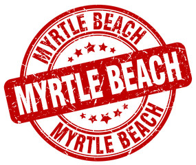 Myrtle Beach red grunge round vintage rubber stamp