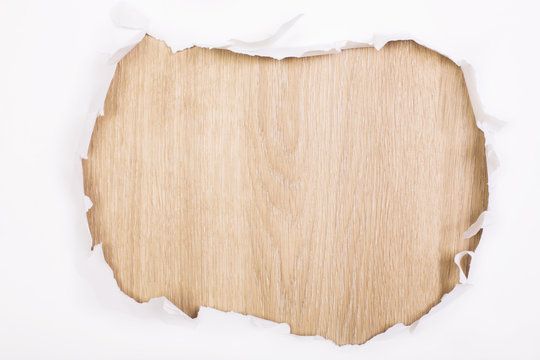 Paper hole wooden surface