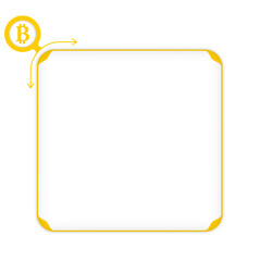 Vector yellow box to fill your text and bit coin symbol