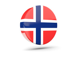 Round icon with flag of norway