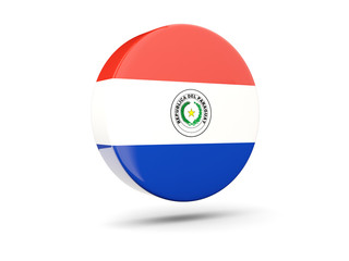 Round icon with flag of paraguay