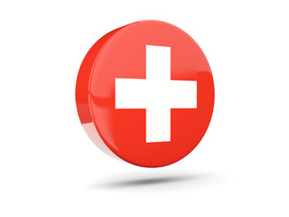 Round icon with flag of switzerland
