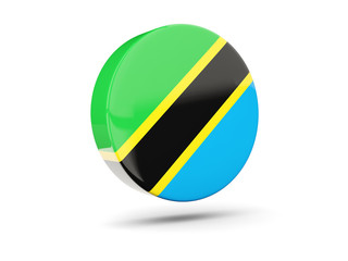 Fototapeta premium Round icon with flag of tanzania