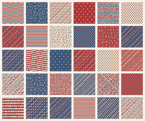 American stars and stripes seamless patterns