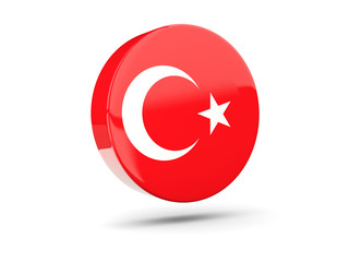 Round icon with flag of turkey