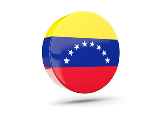 Round icon with flag of venezuela