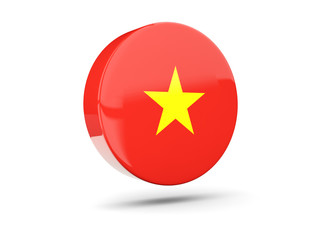 Round icon with flag of vietnam