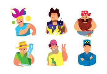 Group of friends having outdoor garden barbecue. BBQ people isolated on white background.