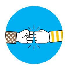 Fist bump. Agreement symbol. Vector illustration. Flat design. Friendship.
