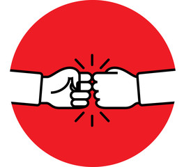 Fist bump icon. Friendship. Vector illustration. Flat design