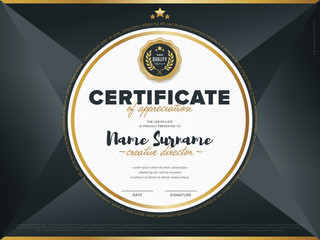 Certificate vector template. Diploma design. Graduation, achievement, success.