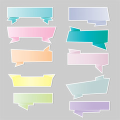 Variety of ribbons banners