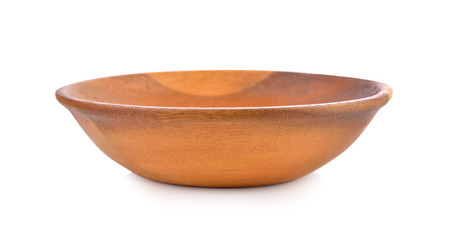 wooden bowl  on white background