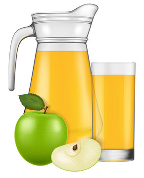 A jug of apple juice. Vector illustration.