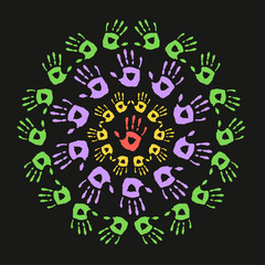 Frames with a hand prints