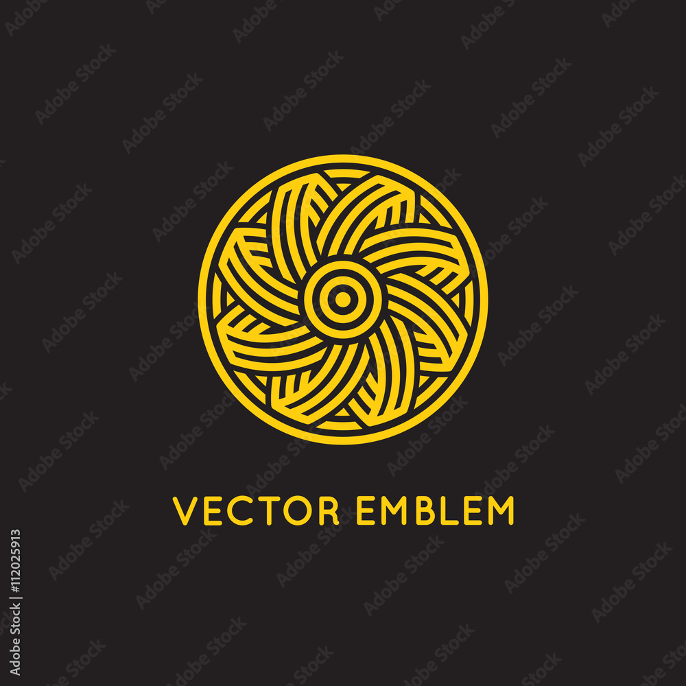 Poster Vector abstract logo design template in trendy linear style