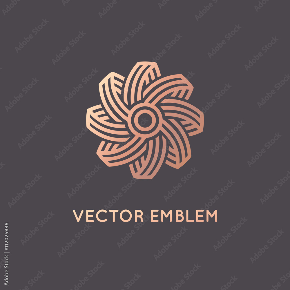 Poster Vector abstract logo design template in trendy linear style