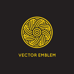 Vector abstract logo design template in trendy linear style