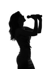 portrait of the singer on an isolated background